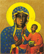 Image plastifiée de Notre Dame de Czestokowa