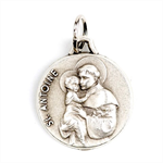 Médaille Saint Antoine - Métal imitation vieil argent - 18mm