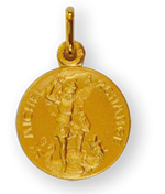 Médaille de saint Michel - Plaqué or - 16 mm