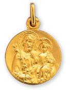 Médaille de saint Joseph - Plaqué or - 16 mm