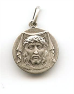 Médaille de la Sainte Face 18 mm métal argenté