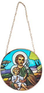 Vitrail saint Joseph en verre
