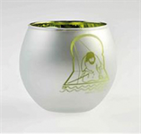 Photophore porte bougie en verre métalisé - Aveugle de Siloe