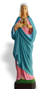 Statue du Cœur Immaculé de Marie - Résine peinte - 16 cm
