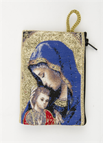 Porte-monnaie icône Vierge à l'enfant sur tissu