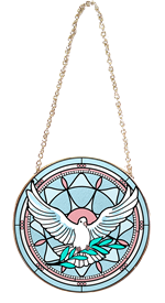 Vitrail colombe en verre