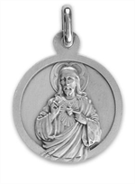 Médaille du scapulaire - Métal imitation vieil argent - 18mm