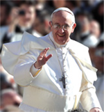 Image plastifiée du Pape François