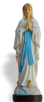 Statue Notre Dame de Lourdes en résine peinte 16 cm