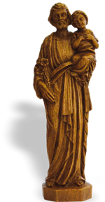 Statue Saint Joseph - Ton bois - 15 cm