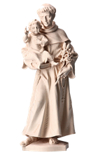 Statue Saint Antoine en bois naturel 7 cm