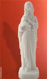 Statue Notre-Dame de l'Eucharistie en albâtre - 17 cm