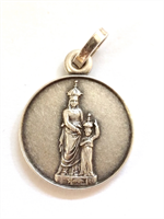 Médaille Sainte Anne en métal argentée 16 mm