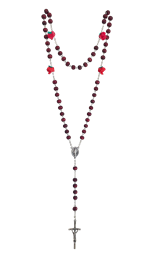 Chapelet parfumé à la rose, avec roses en résine - 45 cm