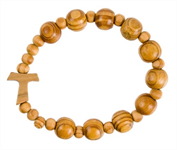 Bracelet dizainier en bois avec Tau sur élastique