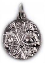 Médaille de Jeanne d'Arc en métal argenté argenté 18 mm