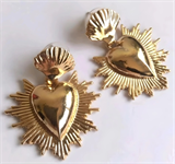 Boucles d'oreilles Sacré-Coeur en métal doré