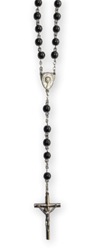 Chapelet en perle d'hématite - 42 cm