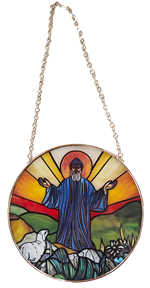 Vitrail saint Charbel en verre. VI114CHL