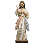 Statue Jésus Miséricordieux en bois peint 12 cm