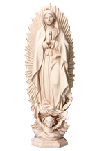 Statue Notre-Dame de Guadalupe bois naturel - 12 cm