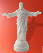 Statue Sacré-Cœur des familles en albâtre - 17 cm