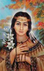 Image plastifiée Sainte Kateri Tekakwita