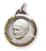 Médaille de Saint Jean-Paul II - Métal argenté - 16 mm
