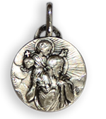Médaille de Saint Christophe - Métal argenté - 18 mm