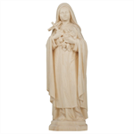 Statue sainte Thérèse de Lisieux bois naturel - 12 cm