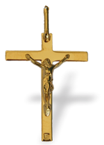 Croix avec Christ - Plaqué or - 21 mm
