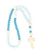 Chapelet Elastique – Silicone D8mm + Bois – Bicolore bleu