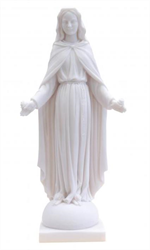 Statue N D des Roses en albâtre - 17 cm