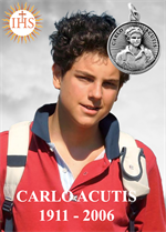 Médaille du bienheureux Carlos Acutis en argentium
