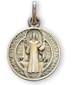 Médaille de Saint Benoit - Métal argenté - 16 mm