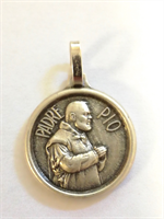 Médaille de Padre Pio en laiton - 16 mm (Martineau)