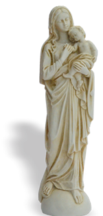 Statue Vierge à l'Enfant - Ton blanc - 23 cm