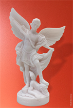 Statue de Saint Michel en albâtre - 17 cm