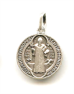 Médaille Saint Benoît - Métal imitation vieil argent - 18mm