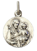 Médaille de Saint Joseph - Métal argenté - 16 mm