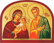 Icône la Sainte Famille dorée à la feuille 453.67