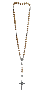 Chapelet de Saint Benoît - perles en bois d'olivier