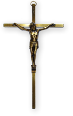 Crucifix en métal bronzé avec Christ