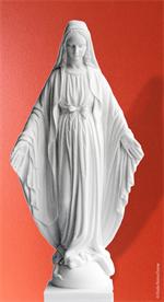 Statue Vierge miraculeuse en albâtre - 17 cm