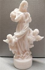 Statue Marie qui défait les nœuds en albatre - 17 cm