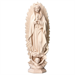 Statue Notre-Dame de Guadalupe bois naturel - 12 cm