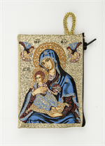 Porte-monnaie icône Vierge du Perpétuel Secours sur tissu