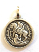Médaille Saint Martin de Tours, métal argenté 16 mm