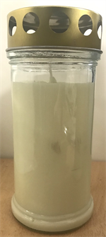 Veilleuse d'extérieure en verre neutre - 17 cm - bougie