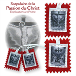 Scapulaire en tissu de la Passion du Christ rouge (SNM)